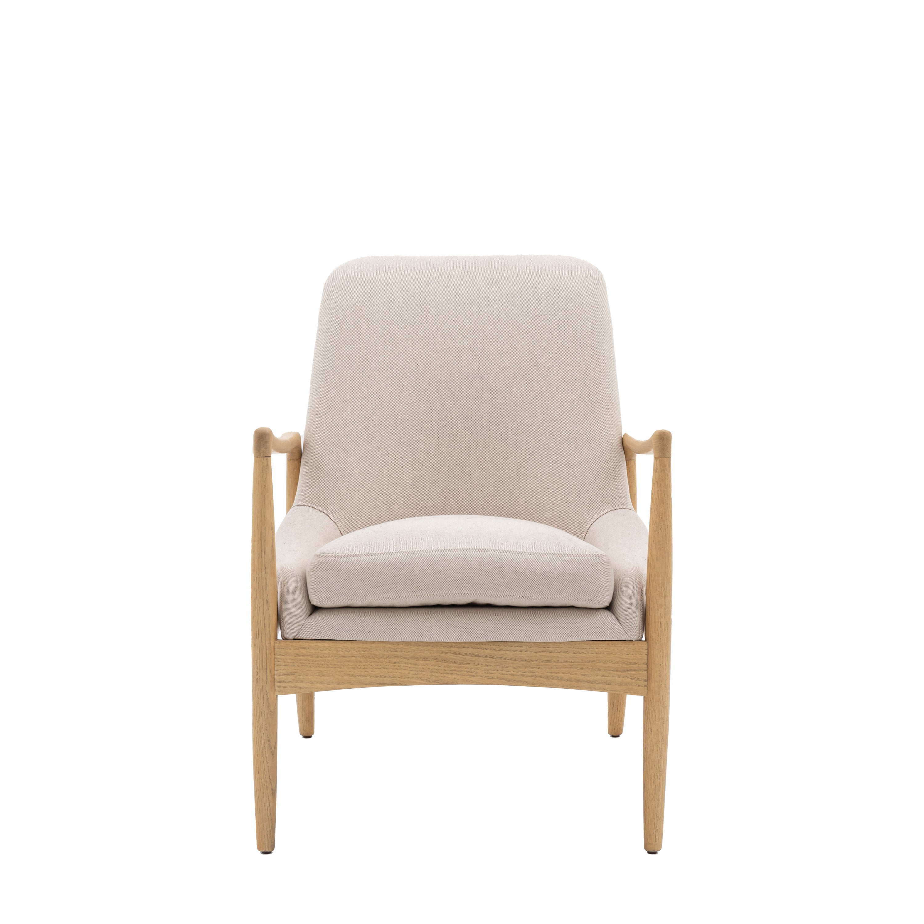 Brianna Natural Linen & Oak Wood Armchair